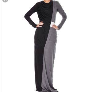 Inayah black cowl neck abaya.